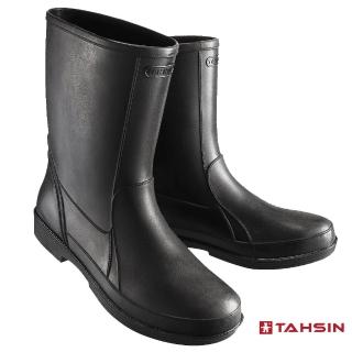【達新牌】環保材質仿皮紋雨鞋(黑白二色可選)
