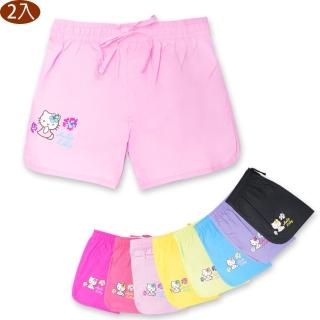 【TDL】Hello Kitty凱蒂貓馬卡龍色 短褲 沙灘褲 休閒褲 睡褲 運動褲 大人小孩都可穿 2入組 KT-OB039