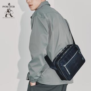 【PORTER INTERNATIONAL】自信經典NEW HEAT雙層斜背包(深藍)