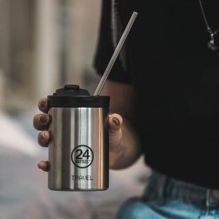【24bottles】官方直營 保溫隨行杯 350ml - 不銹鋼(杯蓋100％防漏設計 輕鬆攜帶不擔心)