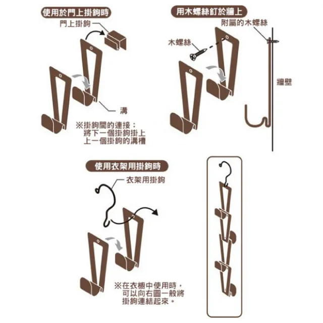 【NITORI 宜得利家居】皮包掛勾 6P BK(掛勾)