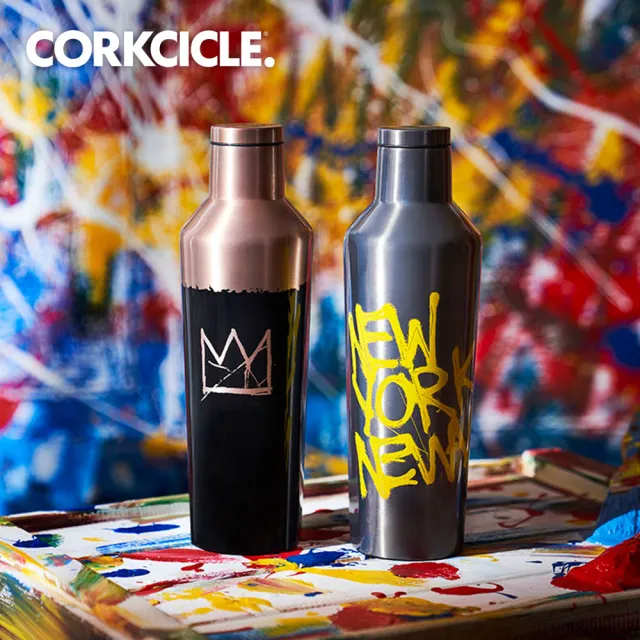 【CORKCICLE 酷仕客】Basquiat設計師聯名系列三層真空易口瓶/保溫杯470ml(買一送一)(保溫瓶)