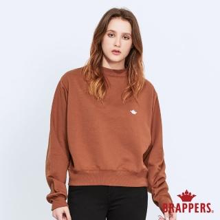 【BRAPPERS】女款 經典LOGO印花短版大學T(咖啡)