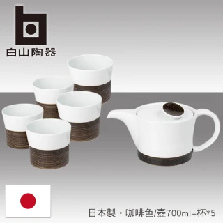 【白山陶器】麻紋/1壺5杯組