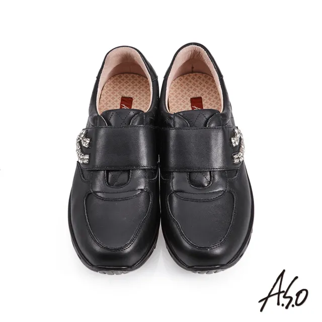 【A.S.O 阿瘦集團】機能休閒 3D超動能耀眼縫鑽氣墊休閒鞋(黑)