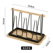 【KOTI 日安生活】日式鐵藝瀝水杯架附集水實木托盤(廚房收納架置物架)