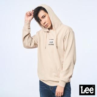 【Lee】男裝 帽T / HD.LEE連帽 淺卡其 舒適版型(LL21024197W)