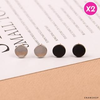 【ENANSHOP 惡南宅急店】小巧圓形耳環2入組 925純銀針 韓國氣質耳還 簡約個性耳環 幾何耳環 耳