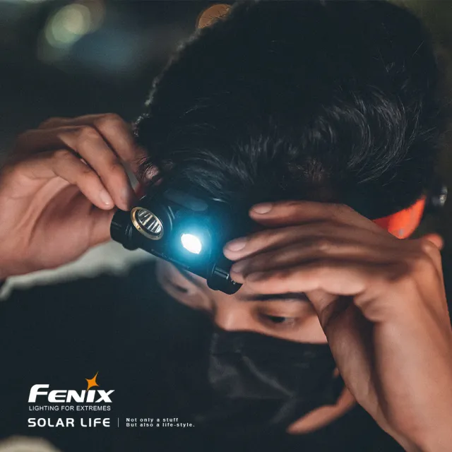 【Fenix】HM65R-T超輕鎂合金越野跑頭燈 附原廠18650電池1顆(越野夜跑頭燈 防水跑步頭燈 可充電鋰電池頭燈)