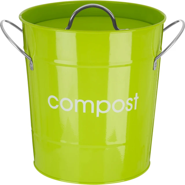 【Premier】雙柄廚餘桶 綠3L(回收桶 垃圾桶 收納桶 餿水桶)