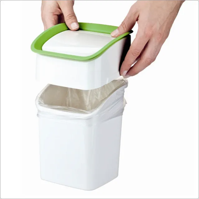 【TESCOMA】歐洲 Clean雙掀式桌型垃圾桶 22cm  / 回收桶 廚餘桶