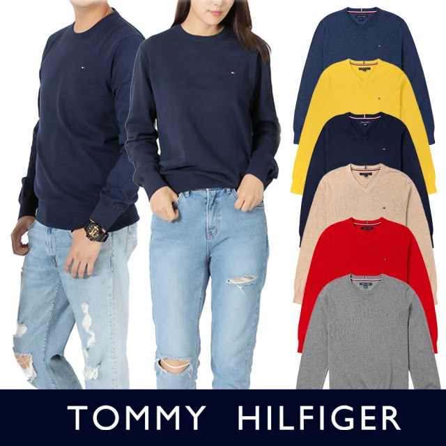 【Tommy Hilfiger】TOMMY 年度爆款LOGO毛衣 上衣-多色組合(經典多色毛衣組 平輸品)