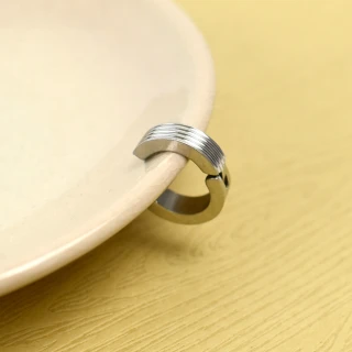 【men life】夾式耳環 鋼製線條銀色耳夾(耳夾耳環)