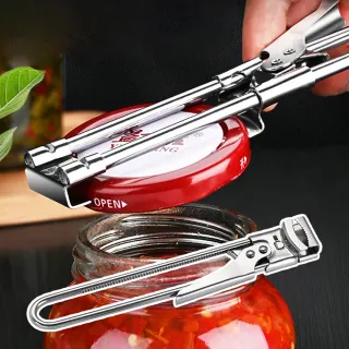 【開罐神器】不鏽鋼多功能可調式開瓶器(省力 家用 開瓶蓋 擰蓋器 開罐 開蓋器 開瓶工具)