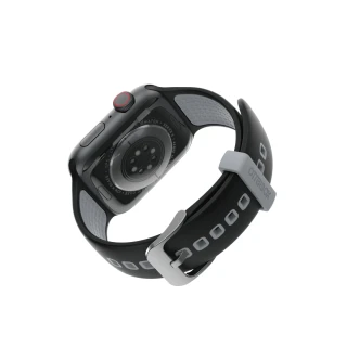 【OtterBox】Apple Watch 42/44/45/49mm 運動矽膠錶帶(黑灰)