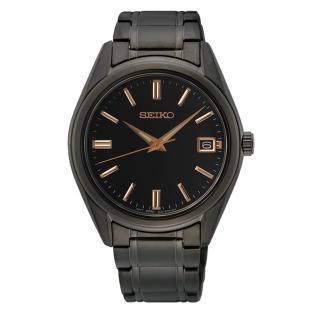 【SEIKO 精工】CS 藍寶石鏡面 日期顯示黑鋼帶錶(SUR513P1/6N42-00L0SD)