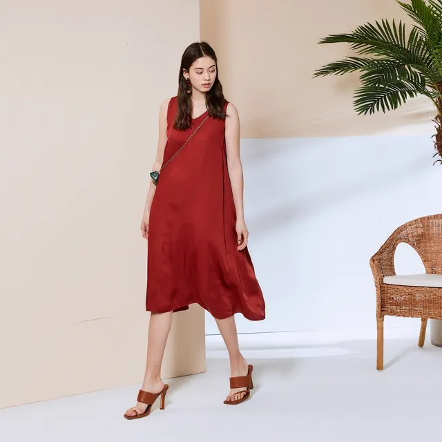 【ICHE 衣哲】Cop.Copine 法國原裝進口後綁帶長版造型禮服洋裝