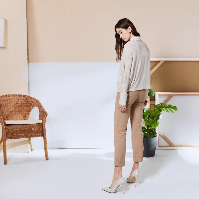 【ICHE 衣哲】Cop.Copine 法國原裝進口不規則落肩拼接造型襯衫上衣