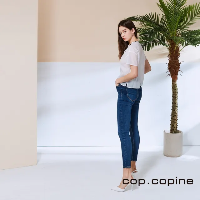 【ICHE 衣哲】Cop.Copine 法國原裝進口紡紗透視感造型上衣-兩穿-珍珠白