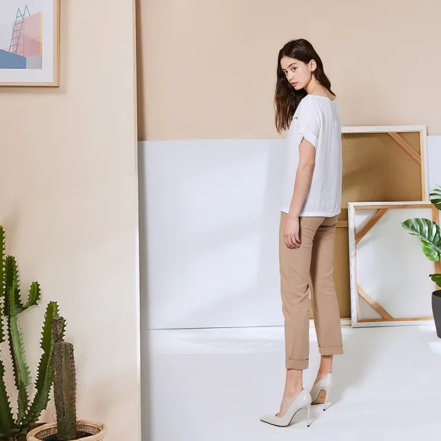 【ICHE 衣哲】Cop.Copine 法國原裝進口簍空落肩簡約百搭造型上衣