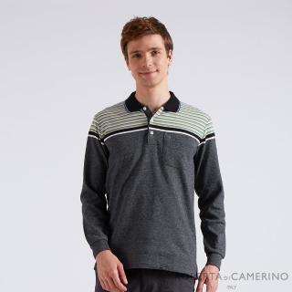 【ROBERTA 諾貝達】男裝 流行精品 黑色長袖POLO棉衫(黑)