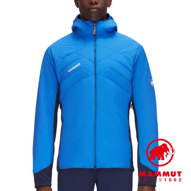 【Mammut 長毛象】Rime Light IN Flex Hooded 機能化纖連帽外套 冰藍/海洋藍 男款 #1013-02150