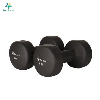 【Fun Sport】艾迪克-防滑訓練啞鈴-9KG x 2支(包膠啞鈴 dumbbell)
