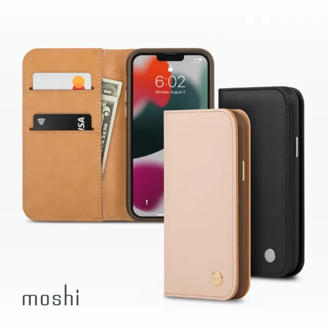 【moshi】iPhone 13 Pro Max 6.8吋 Overture 磁吸可拆式卡夾型皮套(iPhone 13 Pro Max)