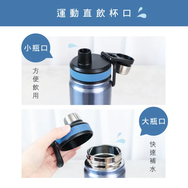 【KINYO】不鏽鋼雙層真空運動瓶650ml(KIM-4030)