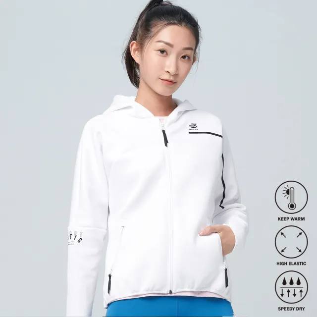 【BATIS 巴帝斯】保暖太空棉落肩外套 - 女 - 兩色(運動、戶外休閒)