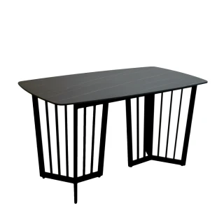 【WAKUHOME 瓦酷家具】Guy時尚鐵欄腳餐桌-A黑B白A005-339