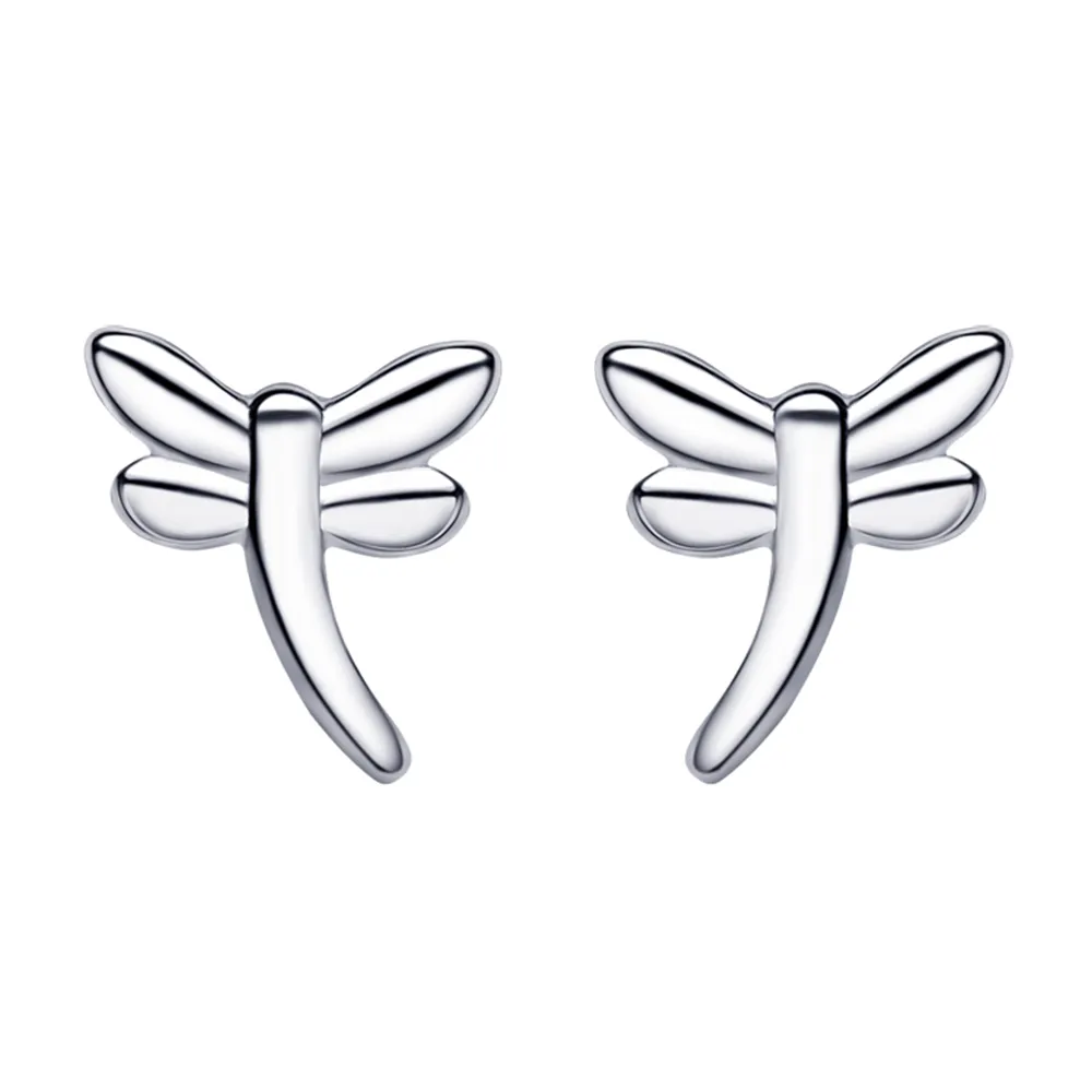 【925 STARS】純銀925可愛小蜻蜓造型耳釘