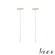 【INES】韓國設計925銀針復古珍珠長流蘇造型耳環