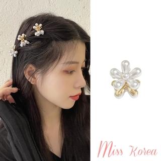 【MISS KOREA】韓國設計柔美珍珠花朵造型小抓夾