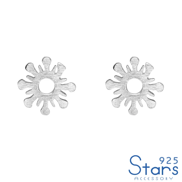 【925 STARS】純銀925抽象太陽圖騰造型耳釘