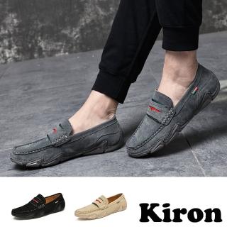 【Kiron】平底樂福鞋 樂福鞋/撞色織帶拼接復古百搭時尚休閒樂福鞋-男鞋(3色任選)