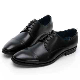 【GEORGE 喬治皮鞋】經典系列 牛皮橫飾漸層刷色綁帶紳士鞋 -黑 115010CZ