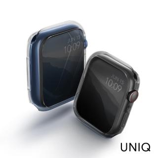【UNIQ】Apple Watch 9/8/7 41mm Glase 輕薄透明防撞保護框(2入組透+透黑)