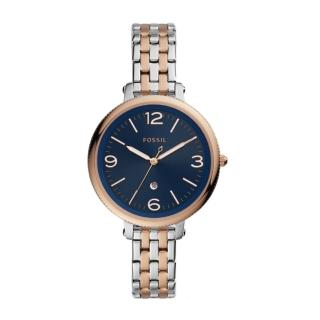 【FOSSIL】雙色錶帶不銹鋼女士錶(ES4925)
