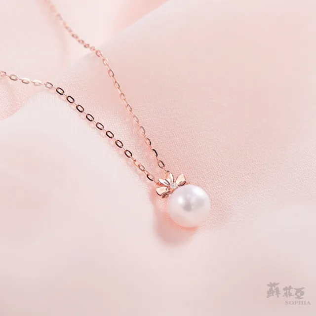 【蘇菲亞珠寶】14K玫瑰金 幸運草珍珠 套鍊