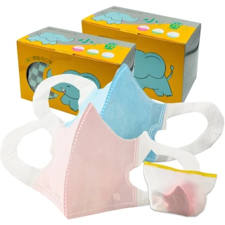 【YSH益勝軒】兒童5-7歲醫療3D立體口罩X2盒(50入/盒  藍色.粉色兩色可選)