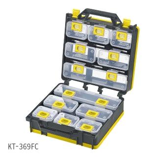 【KTL】臺灣製 多用途零件整理盒 KT-369FC(背帶+內盒*12/分類盒/零件盒/收納盒/提盒/手提工作箱/工具箱)