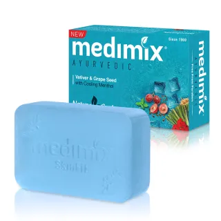 【Medimix】皇室藥草浴美肌皂 藍寶石沁涼皂125g/10入(岩蘭草&葡萄籽)