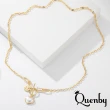 【Quenby】韓國設計感百搭愛心珍珠項鍊/鎖骨鍊(飾品/配件/