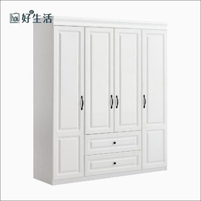 【hoi! 好好生活】林氏木業北歐簡約純白四門衣櫃 JO5D