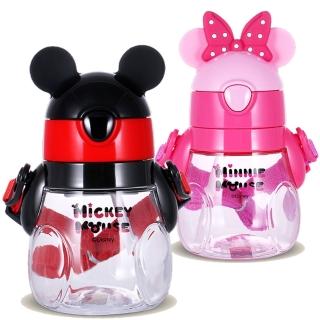 【優貝選】迪士尼 可愛胖胖瓶 吸管式背帶水壺440ML(平輸品)