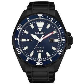 【CITIZEN 星辰】GENTS 酷黑海軍風限定款光動能男錶/43.5mm(BM7457-82L)