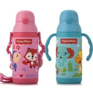 【優貝選】費雪Fisher price3D立體圖案 手把/背帶兩用式 保冷/保溫水壺400ML(平輸品)