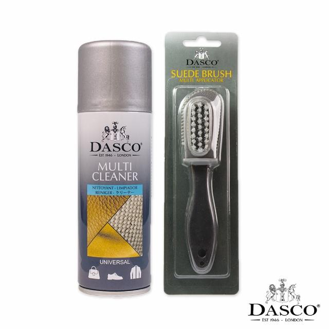 【DASCO 伯爵】複合清潔保養噴劑+多功能麂皮刷(鞋包帽清潔保養)