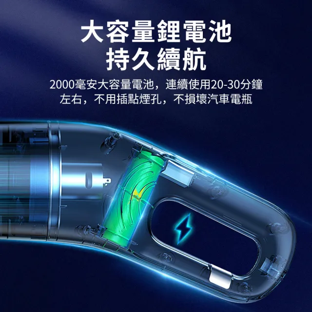 【YUNMI】徠本 汽車無線吸塵器 乾濕兩用 USB充電 無線車載吸塵器 10000Pa超強吸力(家用吸塵器)